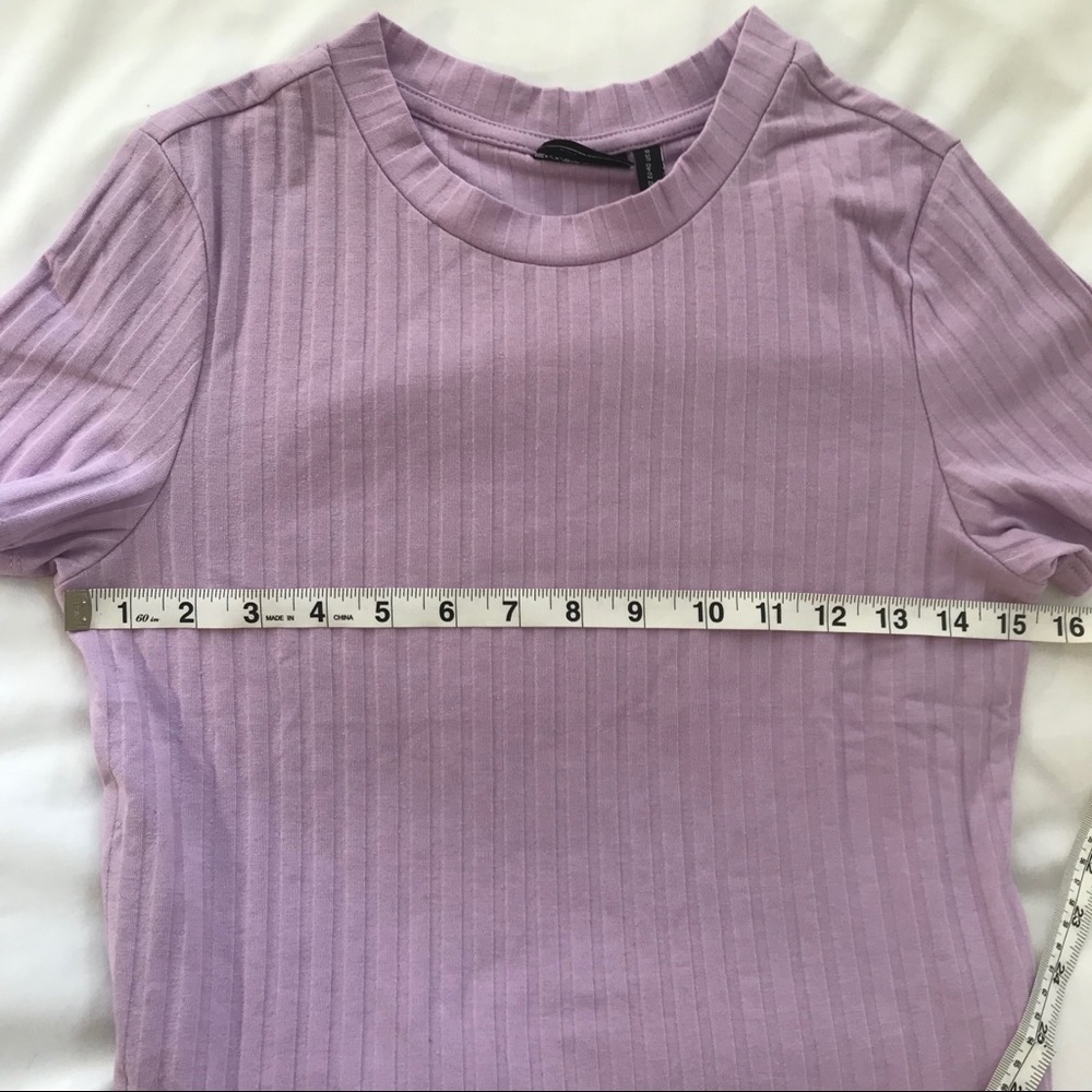 NEW ASOS Design Lavender Ribbed Tee - Picture 5 of 8